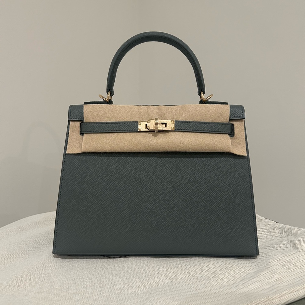 Hermes Kelly 25 Epsom Sellier Vert Amande